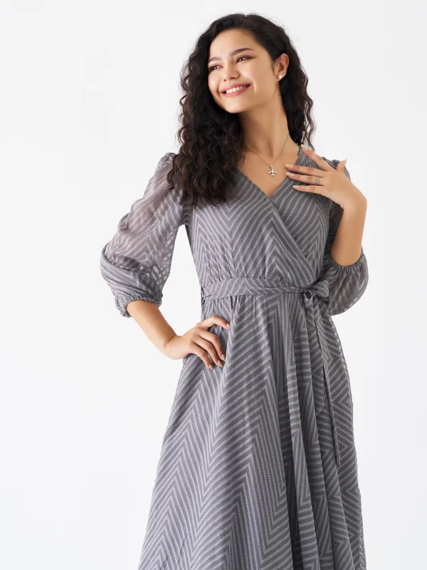 Steel_Grey_Fancy_Plain_And_Designer_Dress_For_Women