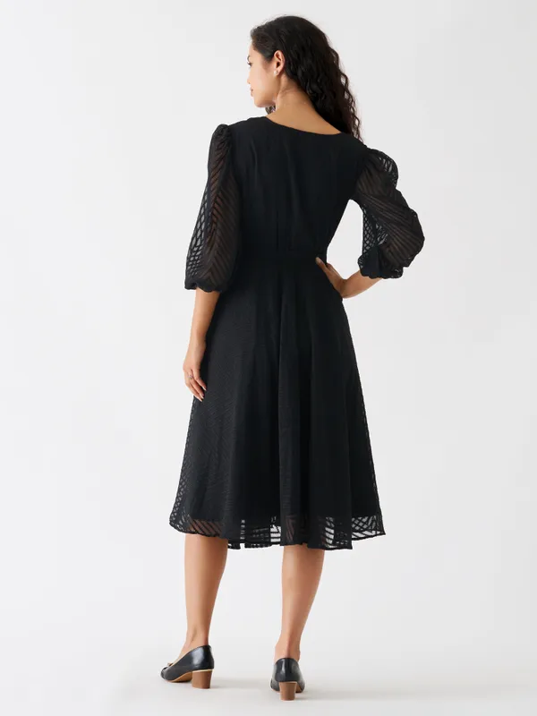 Black_Fancy_Plain_And_Designer_Dress_For_Women