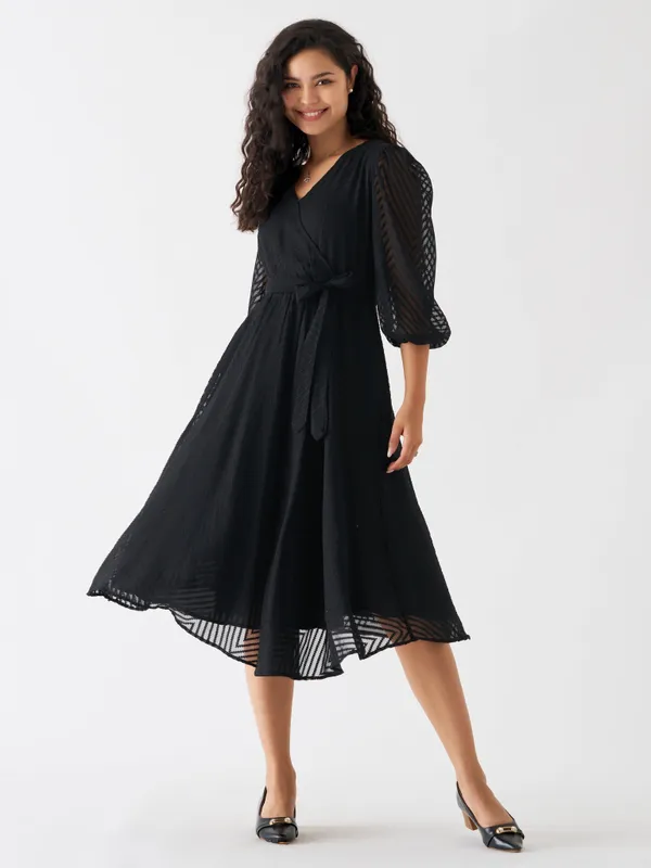 Black_Fancy_Plain_And_Designer_Dress_For_Women