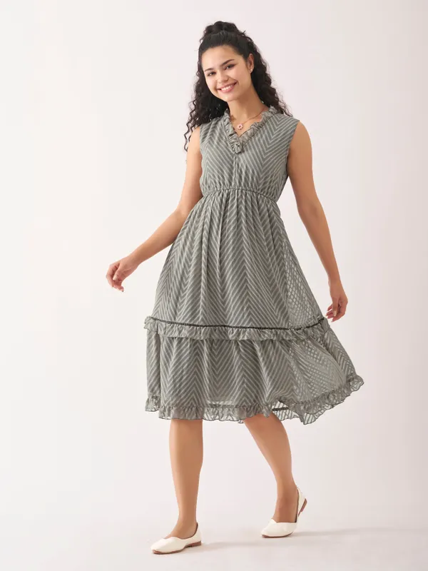 Steel_Grey_Fancy_Plain_And_Designer_Dress_For_Women