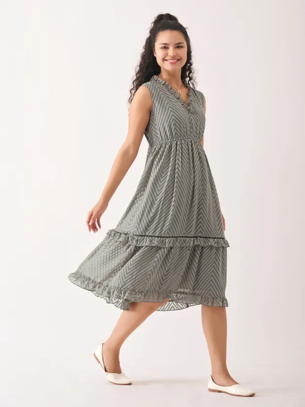 Steel_Grey_Fancy_Plain_And_Designer_Dress_For_Women