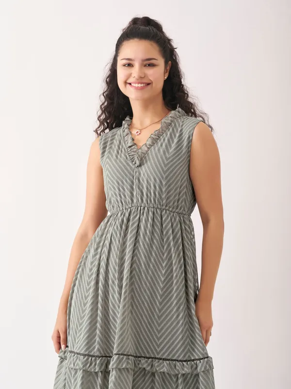 Grey_Fancy_Plain_And_Designer_Dress_For_Women