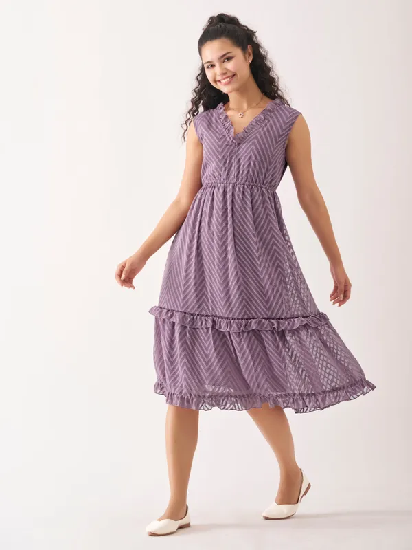 Greyish_Purple_Fancy_Plain_And_Designer_Dress_For_Women