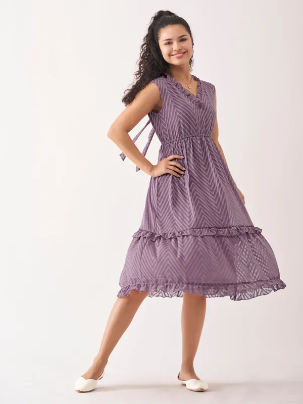 Greyish_Purple_Fancy_Plain_And_Designer_Dress_For_Women