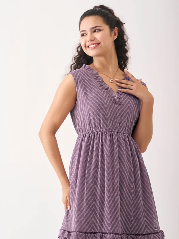 Greyish_Purple_Fancy_Plain_And_Designer_Dress_For_Women