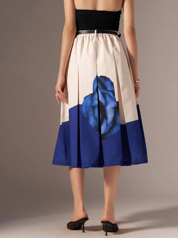 Blue_Cotton_Midi_Fla_Pleated_Skirt_With_Belt_Loop_For_Women