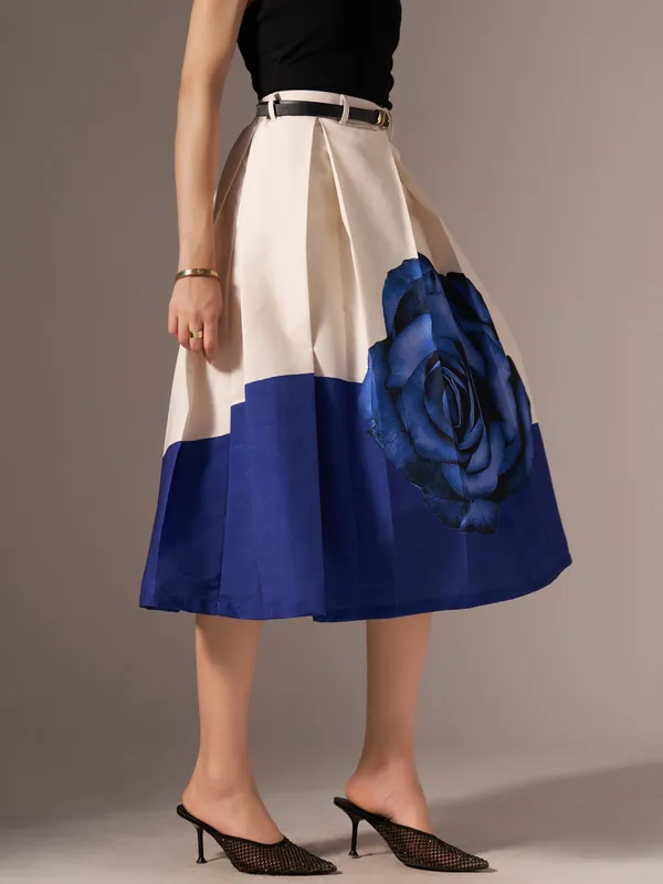 Blue_Cotton_Midi_Fla_Pleated_Skirt_With_Belt_Loop_For_Women
