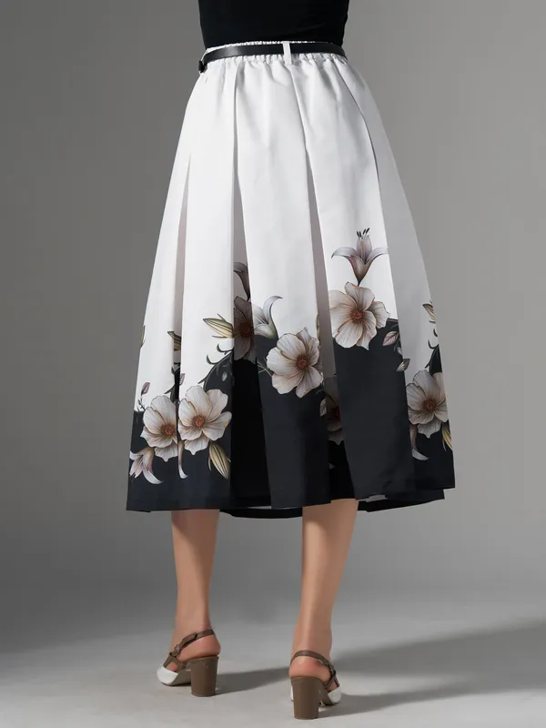 Black_Cotton_Midi_Fla_Pleated_Skirt_With_Belt_Loop_For_Women
