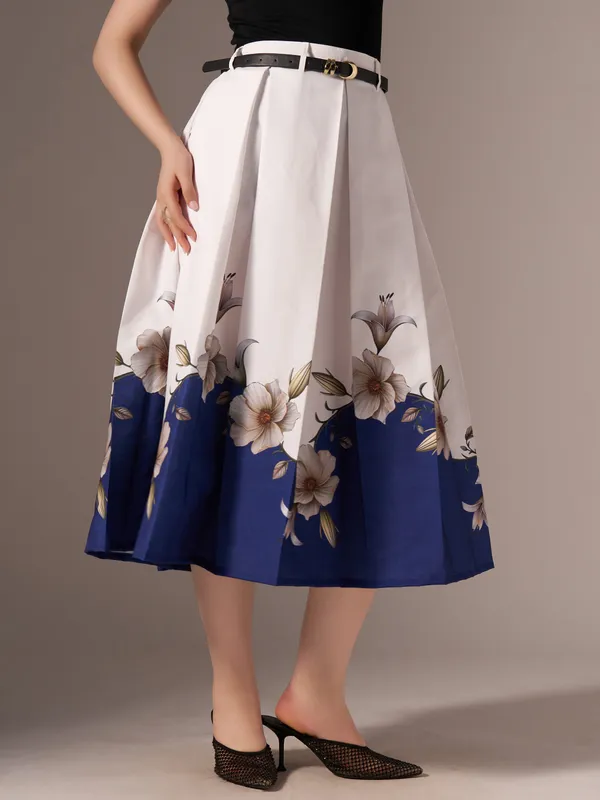 Blue_Cotton_Midi_Fla_Pleated_Skirt_With_Belt_Loop_For_Women