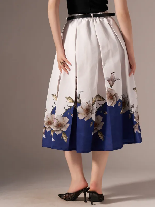 Blue_Cotton_Midi_Fla_Pleated_Skirt_With_Belt_Loop_For_Women