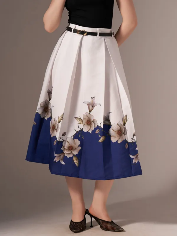 Blue_Cotton_Midi_Fla_Pleated_Skirt_With_Belt_Loop_For_Women