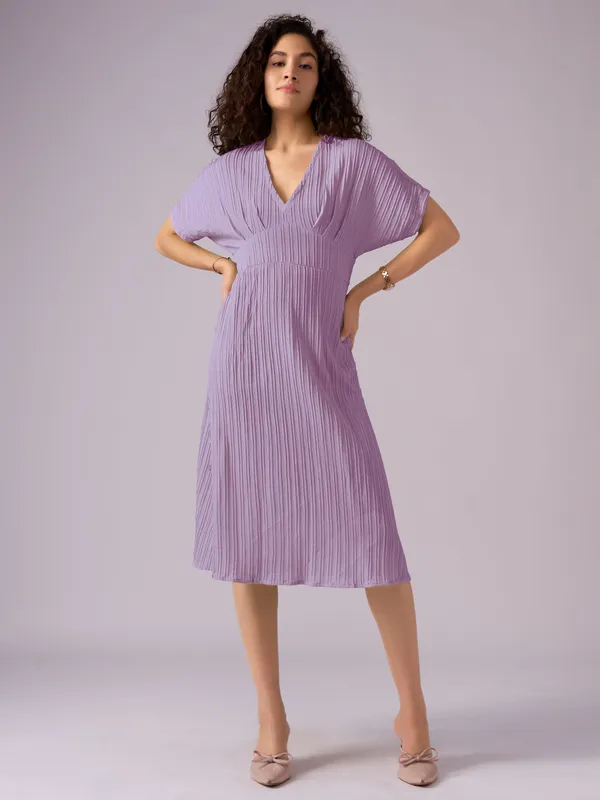 Wine_Kimono_Sleeve_Crepe_A-Line_Midi_Dress_For_Women