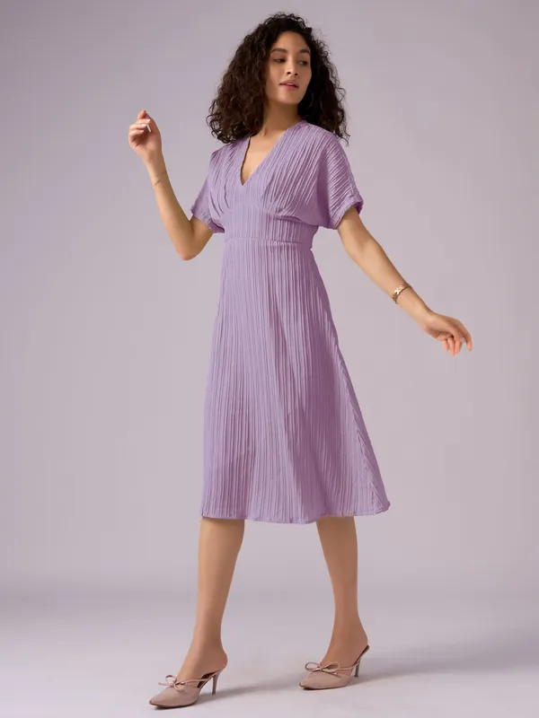 Wine_Kimono_Sleeve_Crepe_A-Line_Midi_Dress_For_Women