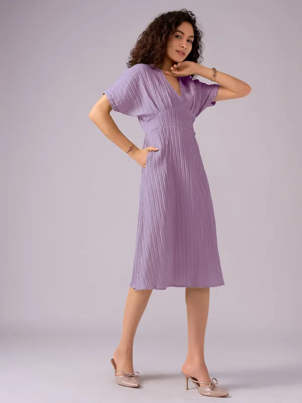 Wine_Kimono_Sleeve_Crepe_A-Line_Midi_Dress_For_Women