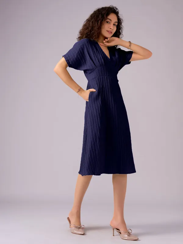 Navy-Blue_Kimono_Sleeve_Crepe_A-Line_Midi_Dress_For_Women