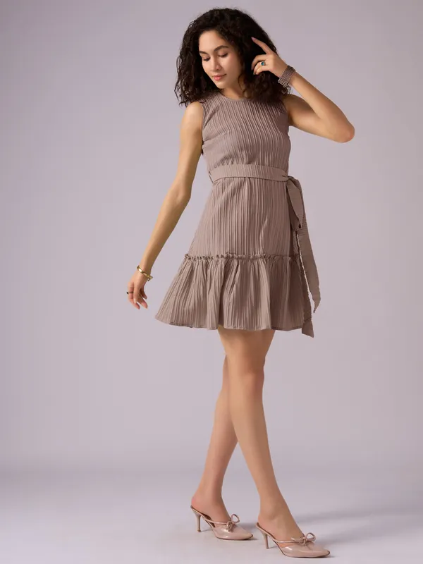 Brown_Crepe_Fit_And_Flare_Mini_Dress_For_Women