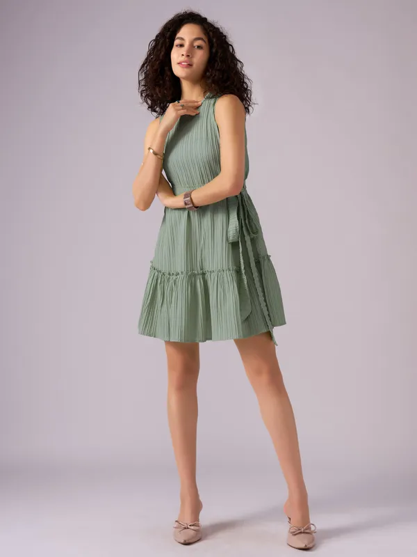 Green_Crepe_Fit_And_Flare_Mini_Dress_For_Women