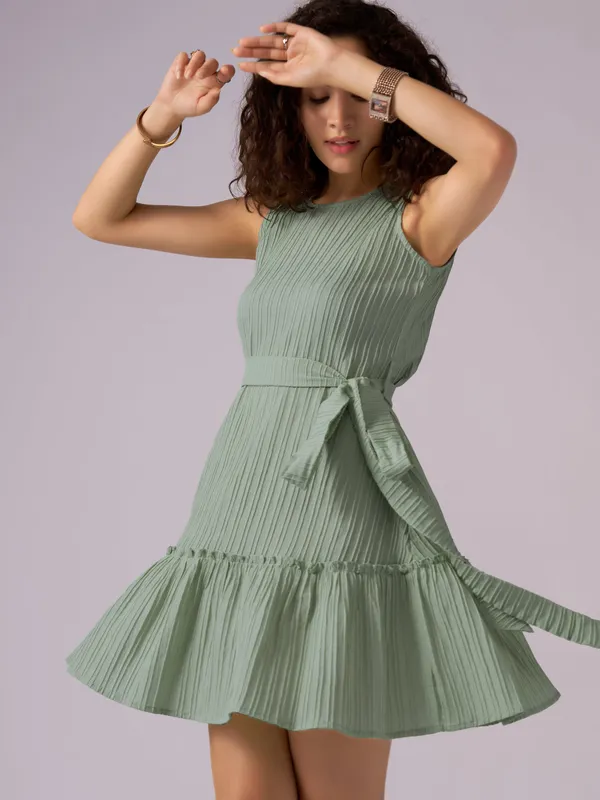 Green_Crepe_Fit_And_Flare_Mini_Dress_For_Women