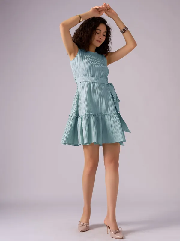 See_Green_Crepe_Fit_And_Flare_Mini_Dress_For_Women