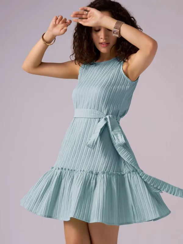 See_Green_Crepe_Fit_And_Flare_Mini_Dress_For_Women