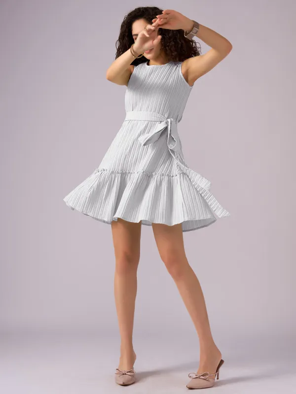 White_Crepe_Fit_And_Flare_Mini_Dress_For_Women