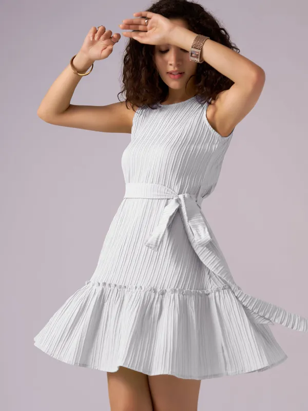 White_Crepe_Fit_And_Flare_Mini_Dress_For_Women
