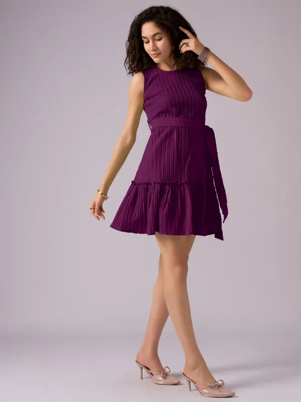 Wine_Crepe_Fit_And_Flare_Mini_Dress_For_Women