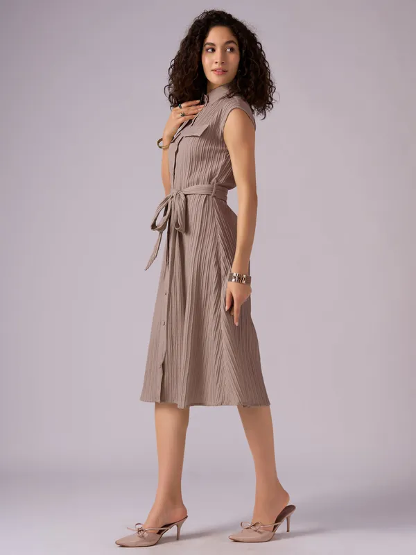 Brown_Crepe_Shirt_Midi_Dress_For_Women