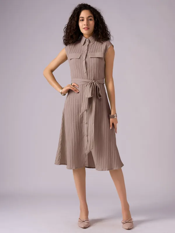 Brown_Crepe_Shirt_Midi_Dress_For_Women