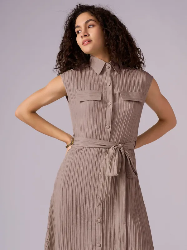 Brown_Crepe_Shirt_Midi_Dress_For_Women