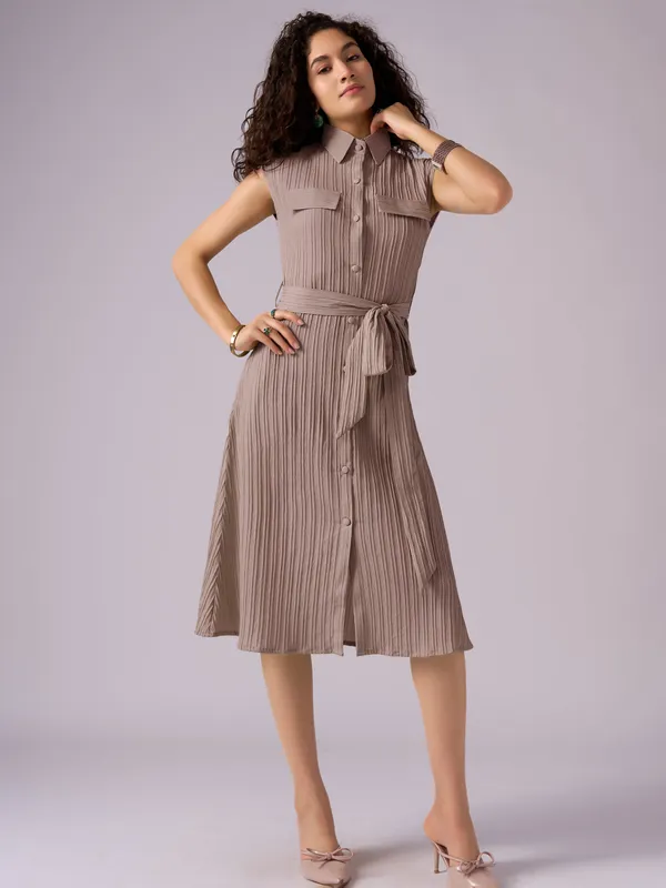 Brown_Crepe_Shirt_Midi_Dress_For_Women