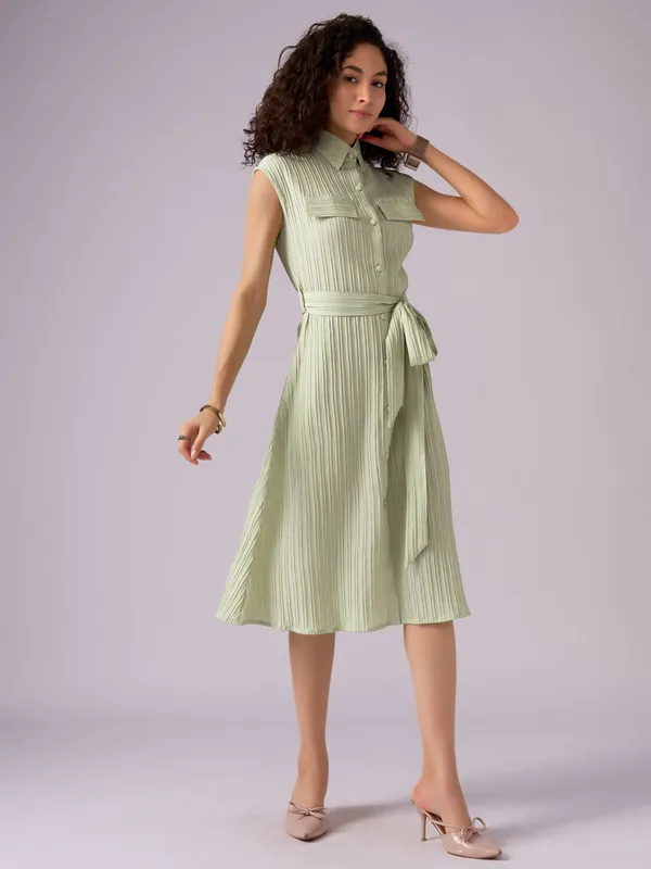 Light_Pista_Crepe_Shirt_Midi_Dress_For_Women