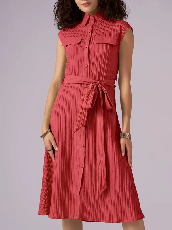 Red_Crepe_Shirt_Midi_Dress_For_Women