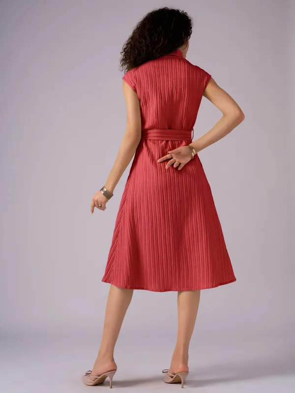 Red_Crepe_Shirt_Midi_Dress_For_Women