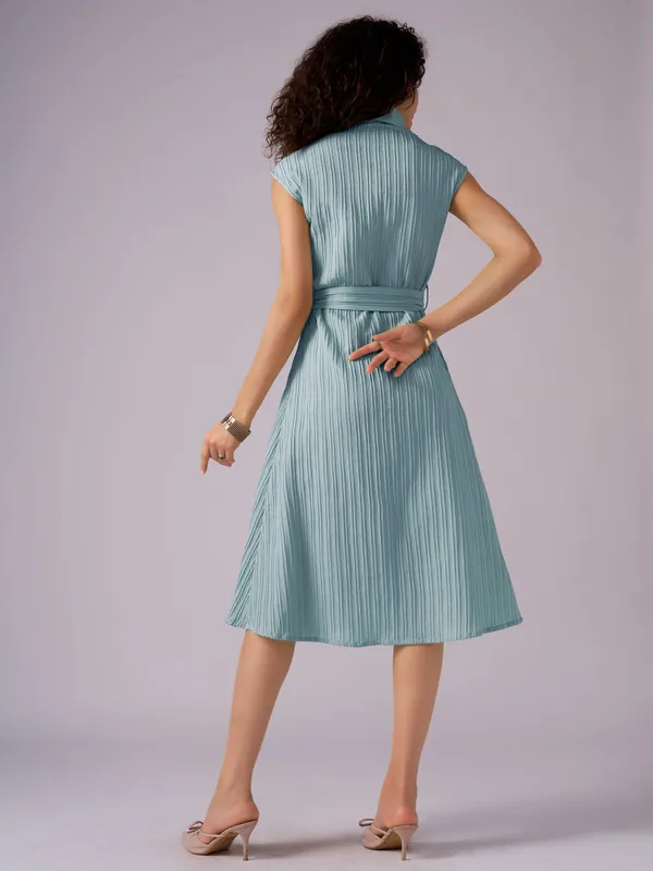See_Green_Crepe_Shirt_Midi_Dress_For_Women