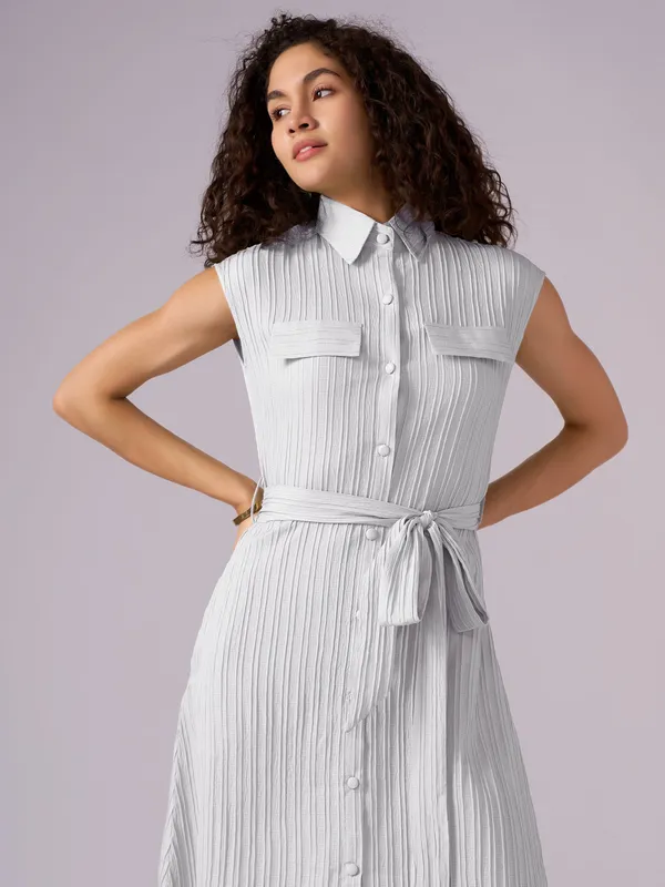 White_Crepe_Shirt_Midi_Dress_For_Women