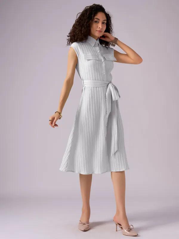 White_Crepe_Shirt_Midi_Dress_For_Women