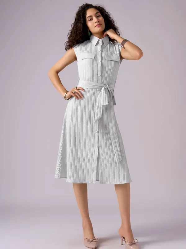 White_Crepe_Shirt_Midi_Dress_For_Women