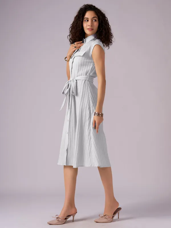 White_Crepe_Shirt_Midi_Dress_For_Women
