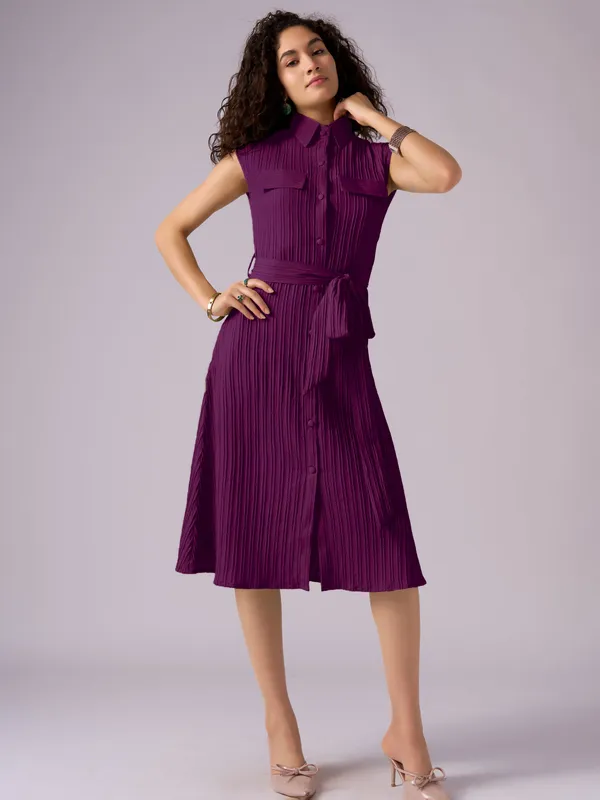 Wine_Crepe_Shirt_Midi_Dress_For_Women