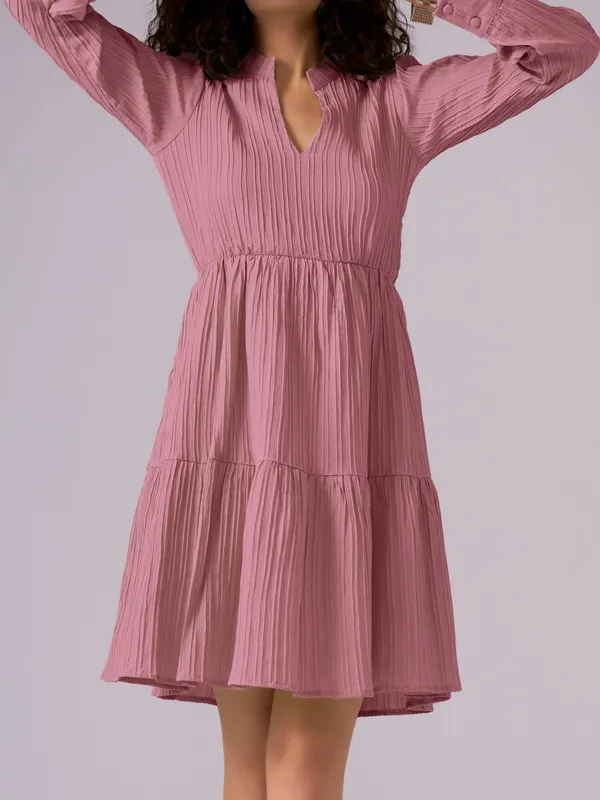 Gajri_Puff_Sleeve_Crepe_Fit_And_Flare_Mini_Dress_For_Women