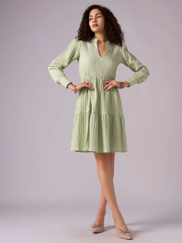Light_Pista_Puff_Sleeve_Crepe_Fit_And_Flare_Mini_Dress_For_Women