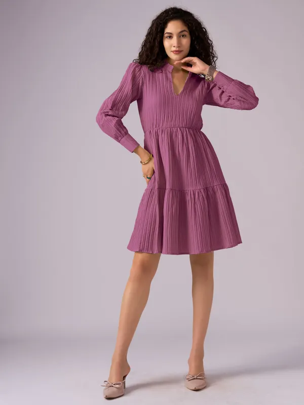 Onion_Puff_Sleeve_Crepe_Fit_And_Flare_Mini_Dress_For_Women