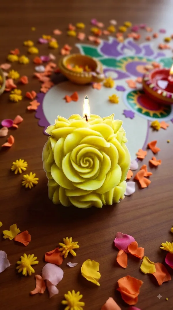 Wax_Floral_Rose_Shaped_Candle