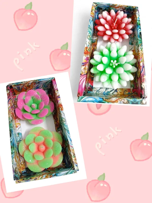 Wax_Floral_Design_Decorative_Candle_Set