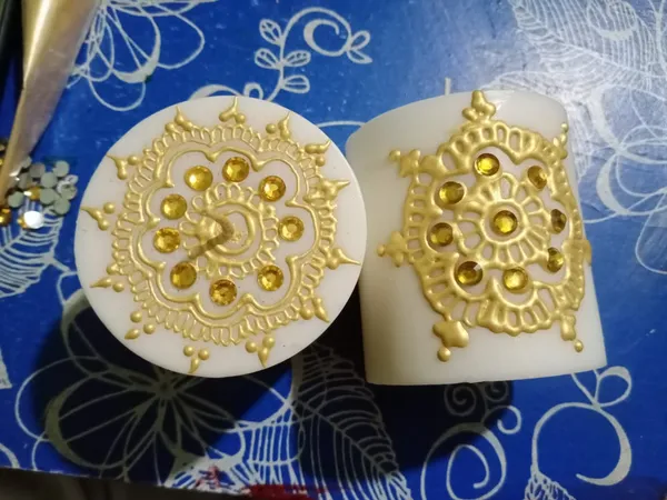 White_Wax_Mandala_Decorative_Candle_Set