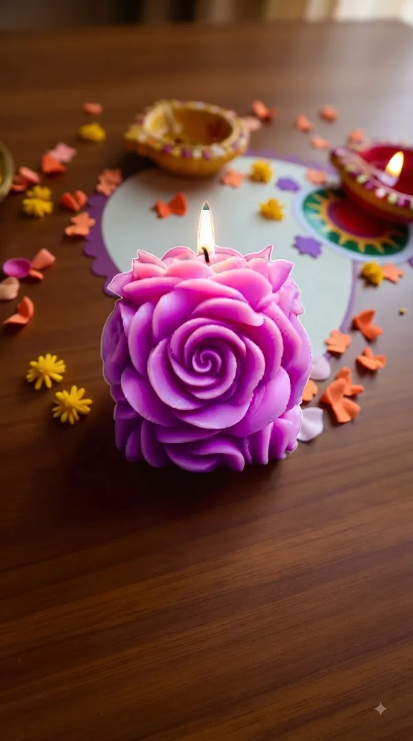 Wax_Floral_Rose_Shaped_Candle