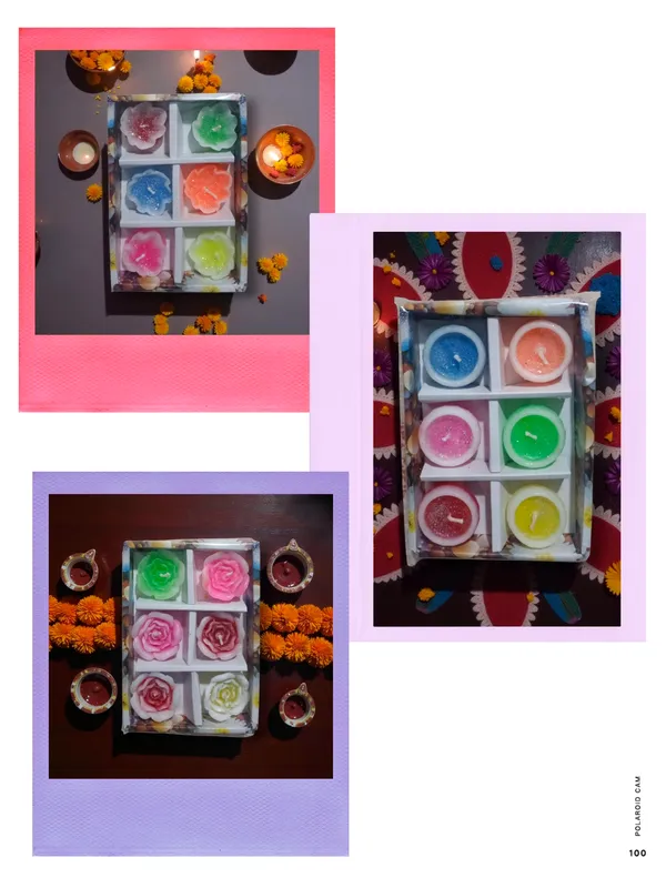 Multicolour_Floral_Pattern_Candle_Set