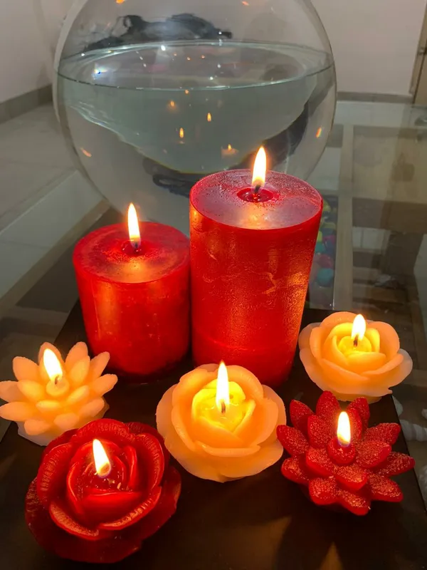 Wax_Floral_Rose_Shape_Candle_Set