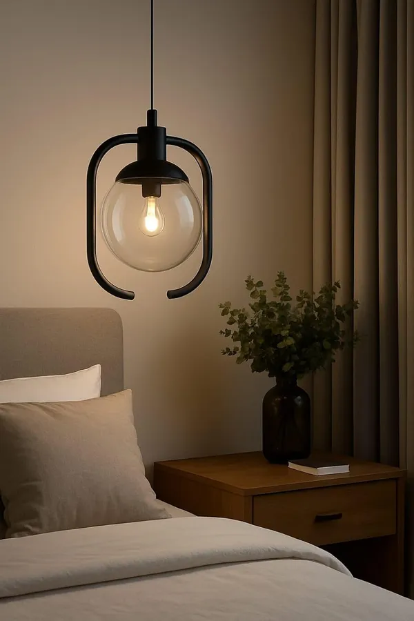 Black_Metal_And_Glass_Hanging_Pendant_Light_For_Home_And_Kitchen